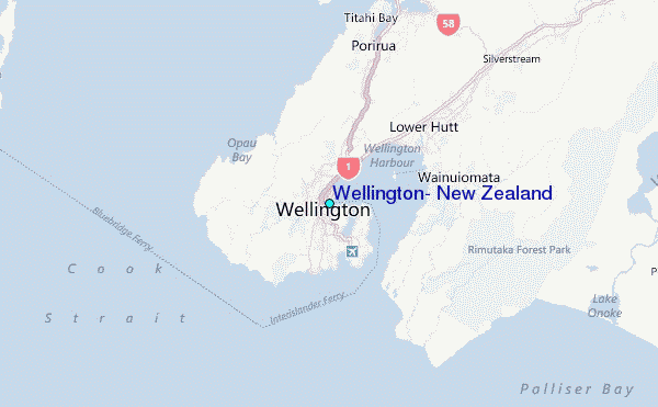 Wellington, New Zealand Tide Station Location Map