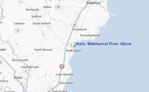 Wells, Webhannet River, Maine Tide Station Location Map