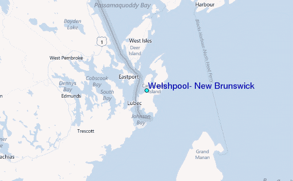 Welshpool, New Brunswick Tide Station Location Map