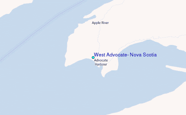 West Advocate, Nova Scotia Tide Station Location Map