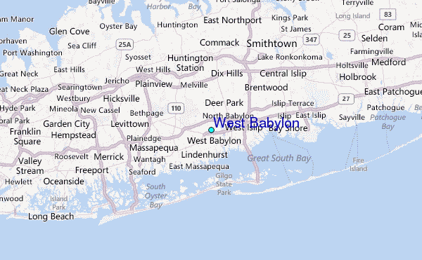 West Babylon Tide Station Location Map