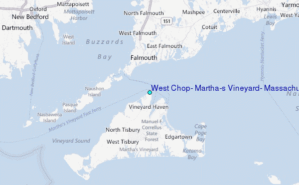 West Chop, Martha's Vineyard, Massachusetts Tide Station Location Map