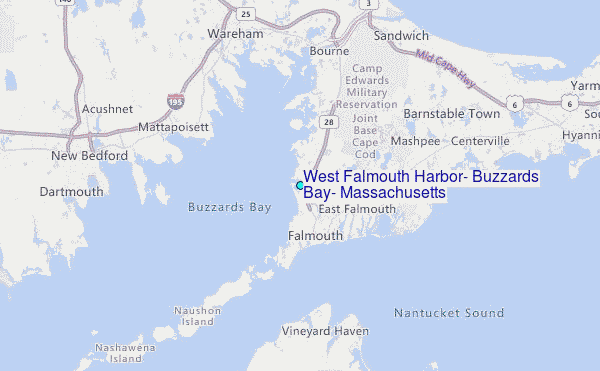 West Falmouth Harbor, Buzzards Bay, Massachusetts Tide Station Location Map