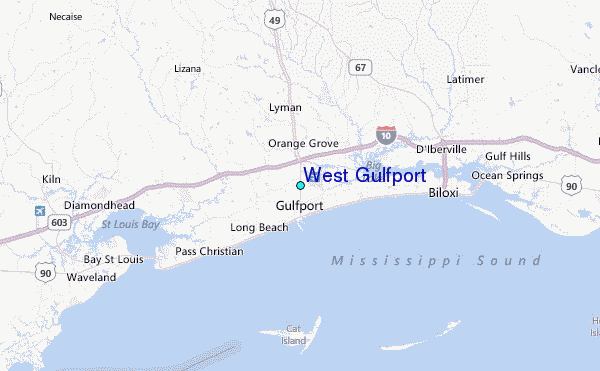 West Gulfport Tide Station Location Map
