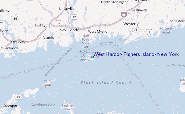 West Harbor, Fishers Island, New York Tide Station Location Map