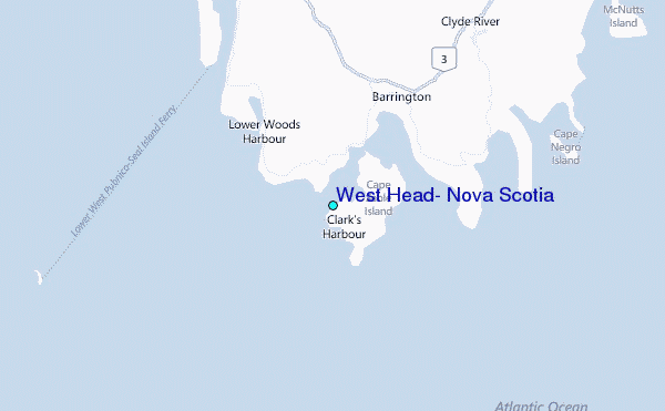 West Head, Nova Scotia Tide Station Location Map