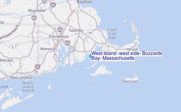 West Island (west side), Buzzards Bay, Massachusetts Tide Station Location Map