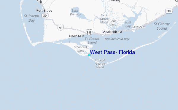 West Pass, Florida Tide Station Location Map