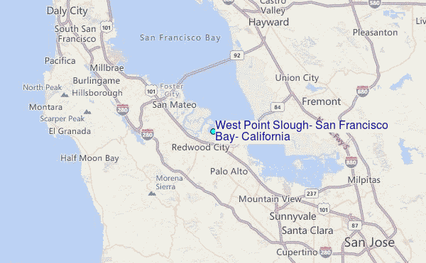 West Point Slough, San Francisco Bay, California Tide Station Location Map