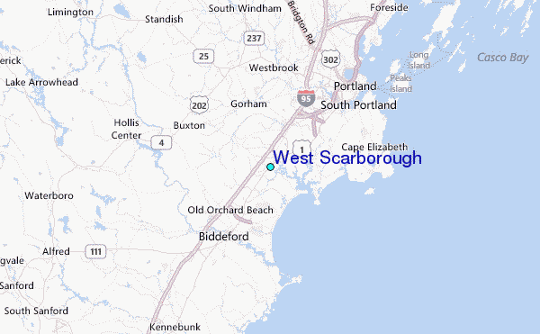 West Scarborough Tide Station Location Map
