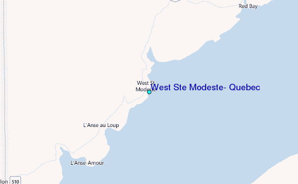 West Ste Modeste, Quebec Tide Station Location Map
