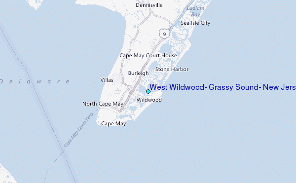 West Wildwood, Grassy Sound, New Jersey Tide Station Location Map