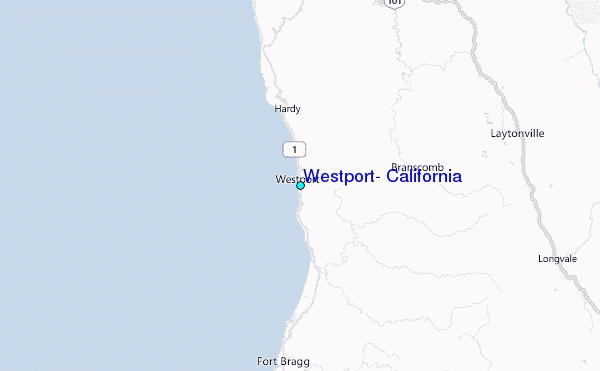 Westport, California Tide Station Location Map