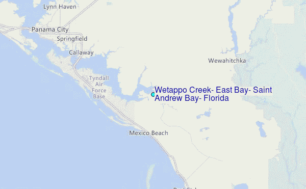 Wetappo Creek, East Bay, Saint Andrew Bay, Florida Tide Station Location Map
