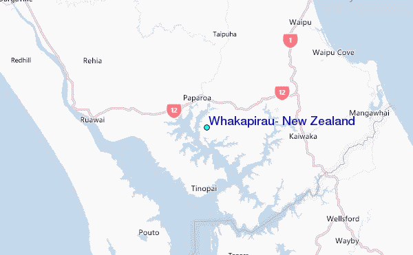 Whakapirau, New Zealand Tide Station Location Map