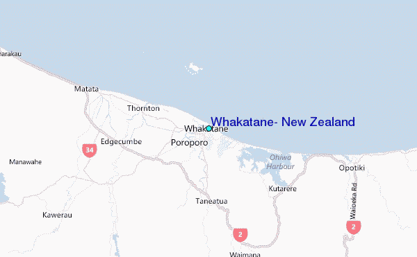 Whakatane, New Zealand Tide Station Location Map