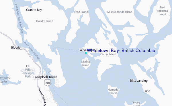Whaletown Bay, British Columbia Tide Station Location Map