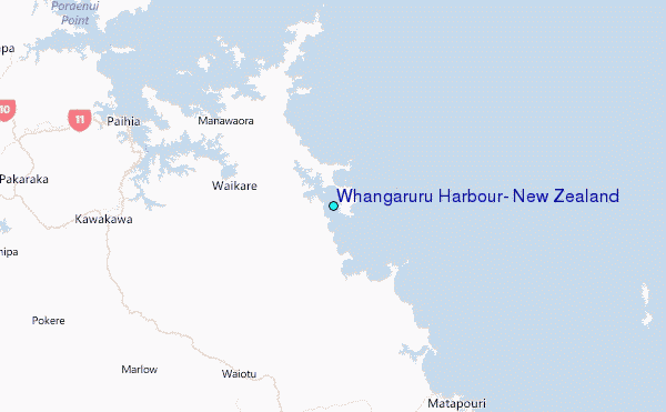 Whangaruru Harbour, New Zealand Tide Station Location Map