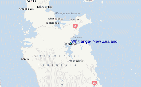 Whitianga, New Zealand Tide Station Location Map