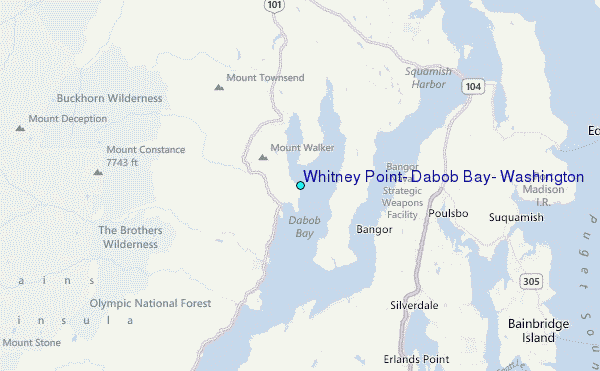 Whitney Point, Dabob Bay, Washington Tide Station Location Map