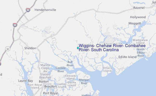 Wiggins, Chehaw River, Combahee River, South Carolina Tide Station Location Map