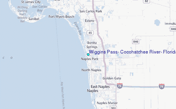 Wiggins Pass, Cocohatchee River, Florida Tide Station Location Map