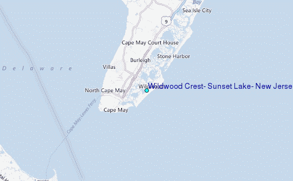 Wildwood Crest, Sunset Lake, New Jersey Tide Station Location Map