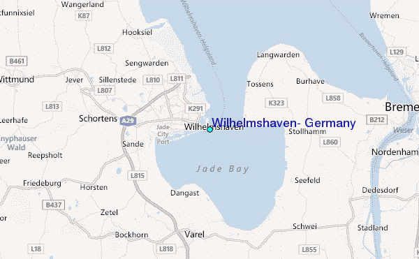 Wilhelmshaven, Germany Tide Station Location Map