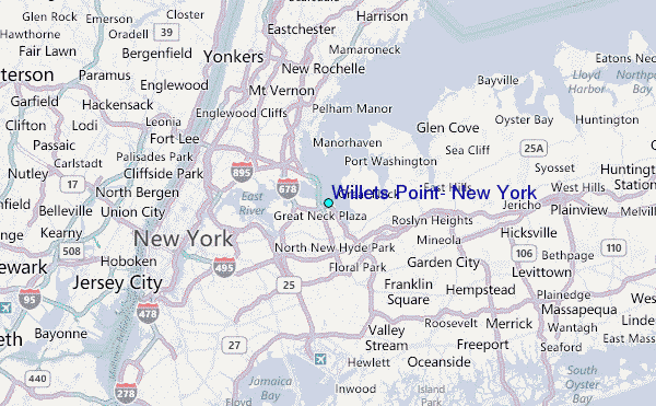 Willets Point, New York Tide Station Location Map
