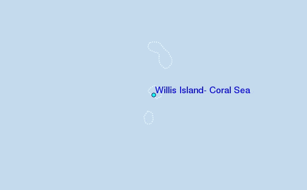 Willis Island, Coral Sea Tide Station Location Map