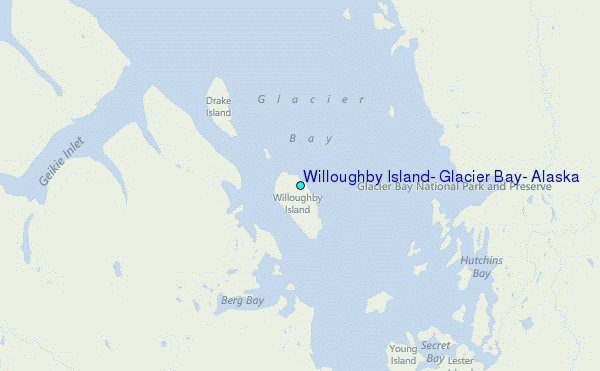 Willoughby Island, Glacier Bay, Alaska Tide Station Location Map