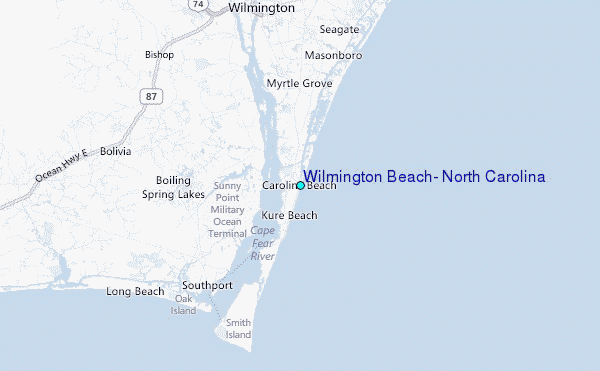 Wilmington Beach, North Carolina Tide Station Location Map