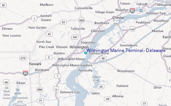 Wilmington Marine Terminal, Delaware Tide Station Location Map