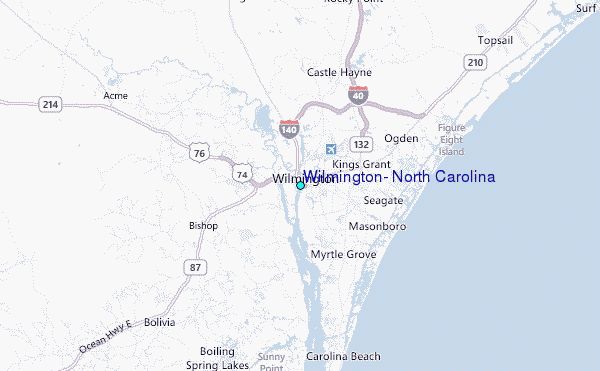 Wilmington, North Carolina Tide Station Location Map