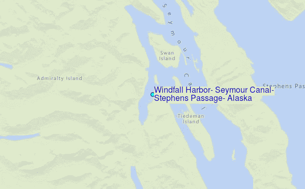 Windfall Harbor, Seymour Canal, Stephens Passage, Alaska Tide Station Location Map