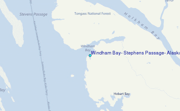 Windham Bay, Stephens Passage, Alaska Tide Station Location Map
