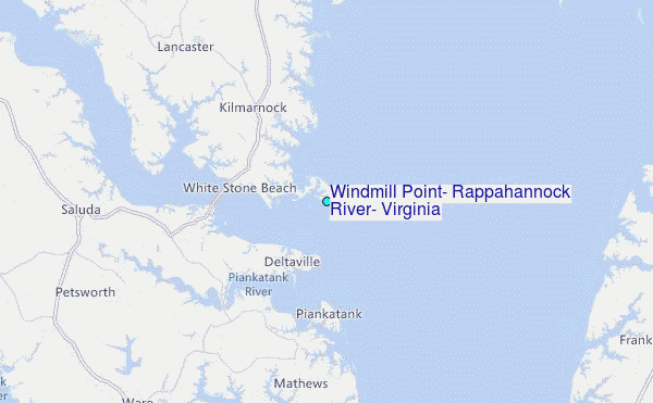 Windmill Point, Rappahannock River, Virginia Tide Station Location Map