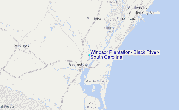 Windsor Plantation, Black River, South Carolina Tide Station Location Map