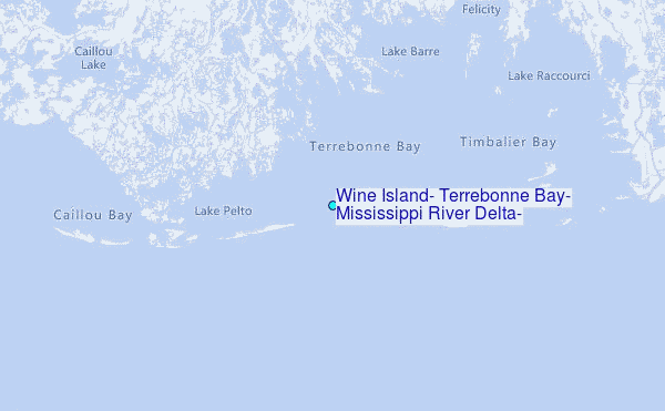 Wine Island, Terrebonne Bay, Mississippi River Delta, Louisiana Tide Station Location Map
