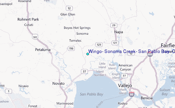 Wingo, Sonoma Creek, San Pablo Bay, California Tide Station Location Map
