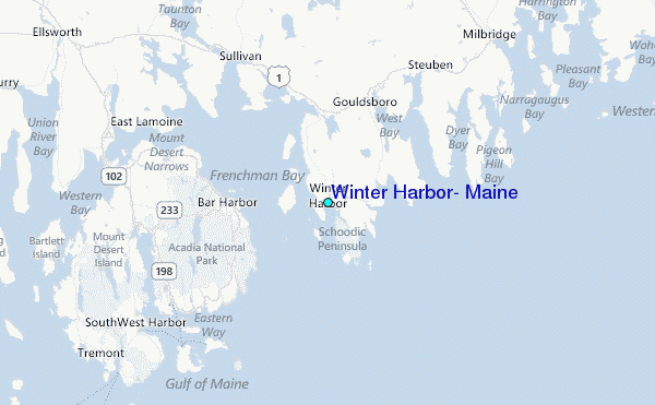 Winter Harbor, Maine Tide Station Location Map