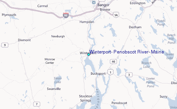 Winterport, Penobscot River, Maine Tide Station Location Map