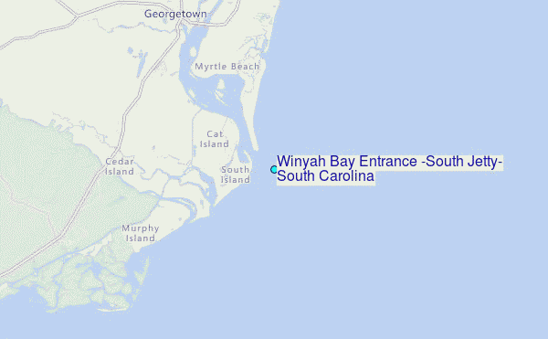Winyah Bay Entrance (South Jetty), South Carolina Tide Station Location Map