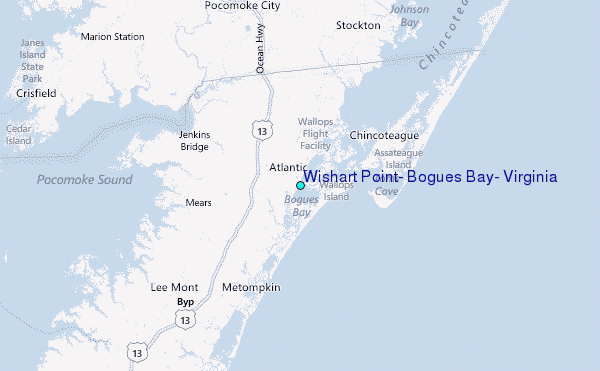 Wishart Point, Bogues Bay, Virginia Tide Station Location Map