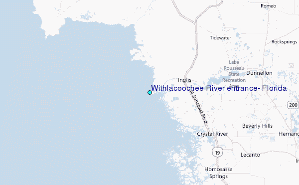 Withlacoochee River entrance, Florida Tide Station Location Map