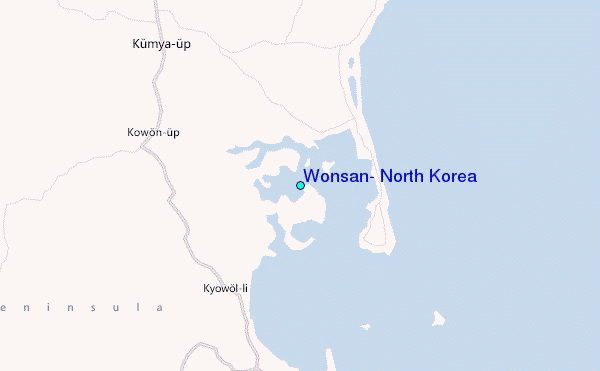 Wonsan, North Korea Tide Station Location Map