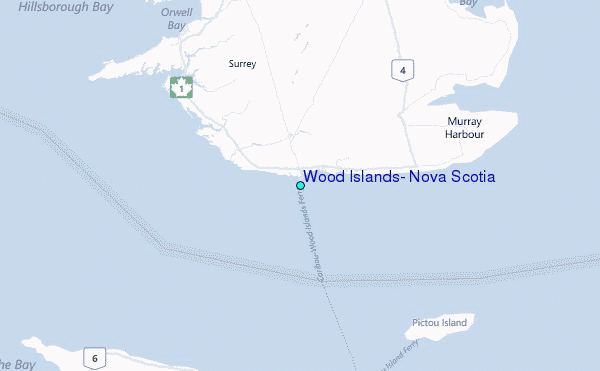 Wood Islands, Nova Scotia Tide Station Location Map