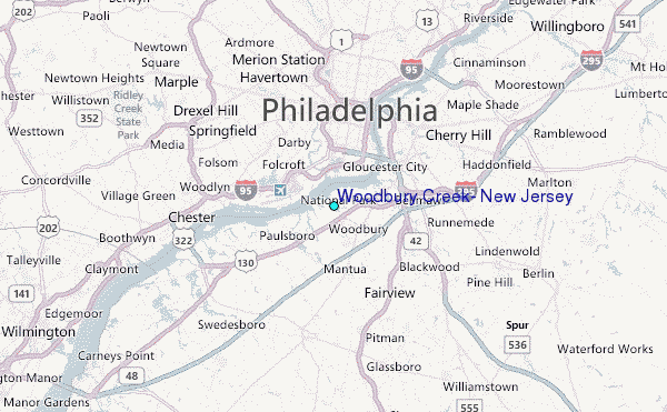Woodbury Creek, New Jersey Tide Station Location Map