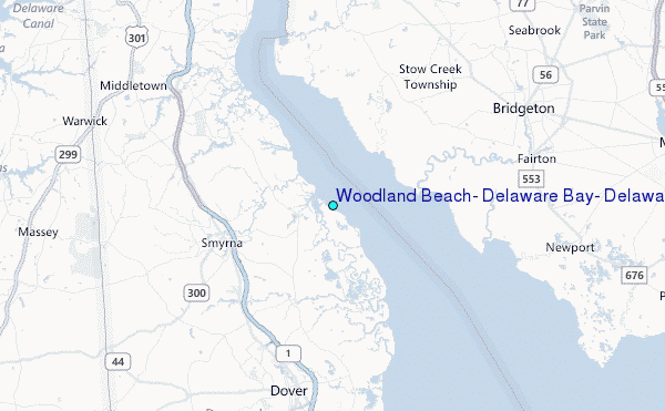 Woodland Beach, Delaware Bay, Delaware Tide Station Location Map