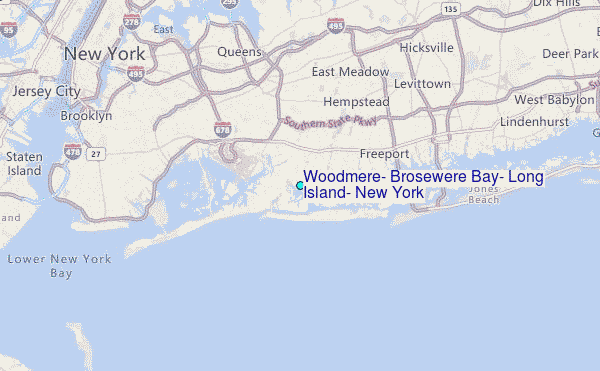 Woodmere, Brosewere Bay, Long Island, New York Tide Station Location Map